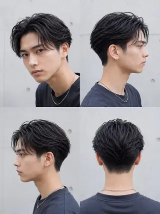ミディアム パーマ 森本 礼二のヘアスタイル