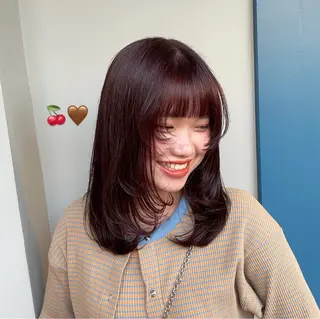ミディアム ハイトーン/透明感 カラー/下出有沙のヘアスタイル