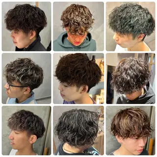 カラー パーマ 小谷野 翔夢偉のヘアスタイル