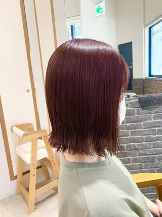 ミディアム カラー パーマ ヘアアレンジ マツエク・マツパ まろやかベージュ／ JOのヘアスタイル