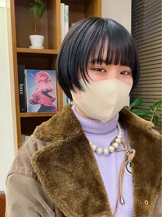 ショート カラー 似合わせレイヤー/ ケアパーマ/高倉のヘアスタイル
