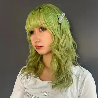 セミロング カラー ★デザインカラー ハイトーン ももか★のヘアスタイル