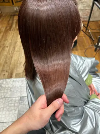ミディアム カラー パーマ 銀座✨レイヤーカット 顔まわり/坂本亜裟海のヘアスタイル