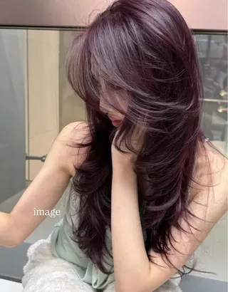 ロング カラー 上野 愛花のヘアスタイル