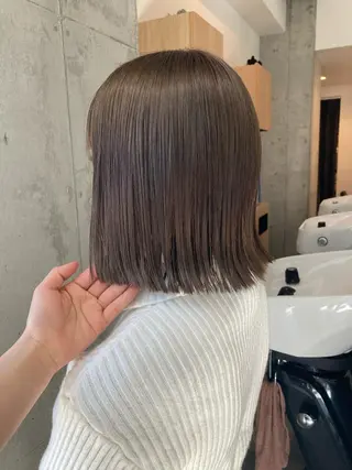 ミディアム ✨色持ちの良い艶 カラー✨蟹江真世のヘアスタイル