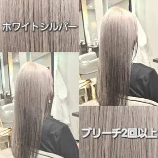 ロング カラー 雅/ダブルカラー/ 白髪ぼかしハイライトのヘアスタイル