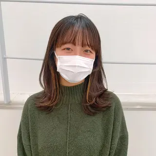 セミロング カラー aoi /パーマ /まるみショートのヘアスタイル