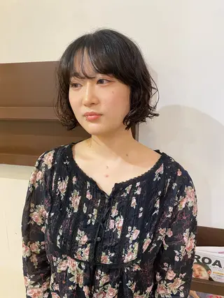 ショート パーマ 縮毛矯正とレイヤー カット/杉村凜汰郎のヘアスタイル