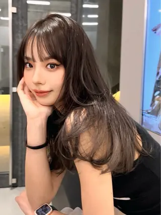 セミロング カラー 盛れるカットカラー DEAN豊橋店のヘアスタイル