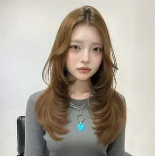 ロング yuuka 🖤韓国ヘア🖤のヘアスタイル