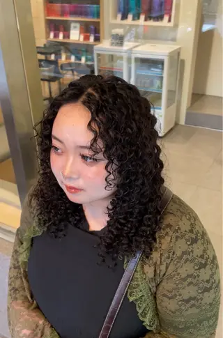 セミロング パーマ 渋谷/フェード/ 國分 翔のヘアスタイル