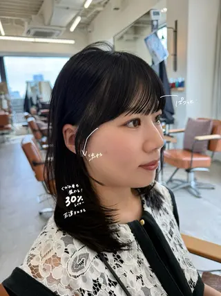 ミディアム fitするカット♡/ 多幸感/ふうか◠‿◠のヘアスタイル