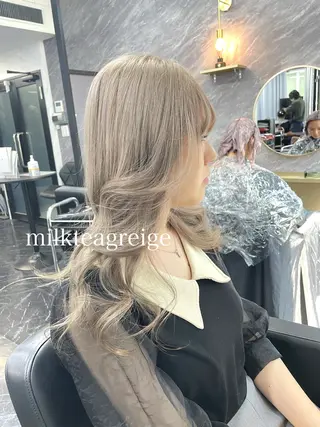 セミロング カラー エクステ🩵ブリーチ 韓国ヘア🩵KAEのヘアスタイル