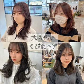 セミロング カラー レイヤー×縮毛矯正 中屋光貴のヘアスタイル