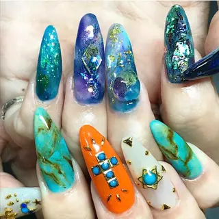 ネイル 渋谷/チップ長さ出し 👑アプレgel-xのネイルデザイン