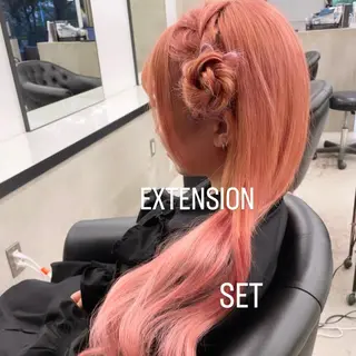 ロング カラー ヘアアレンジ エクステ🩵ブリーチ 韓国ヘア🩵KAEのヘアスタイル