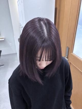 ミディアム カラー kana🎀 韓国風透明感カラーのヘアスタイル
