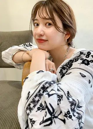 ミディアム パーマ カラー CEINE PATHのヘアスタイル