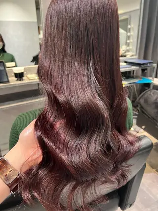 ロング カラー ヘアアレンジ hiiko顔まわり カットのヘアスタイル