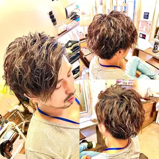 ショート パーマ カラー ヘアアレンジ メンズ 💜髪の救世主💜 MASAのヘアスタイル