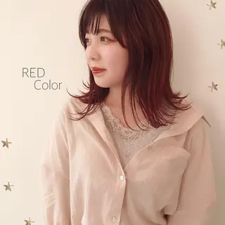 ミディアム カラー 市川 千夏のヘアスタイル