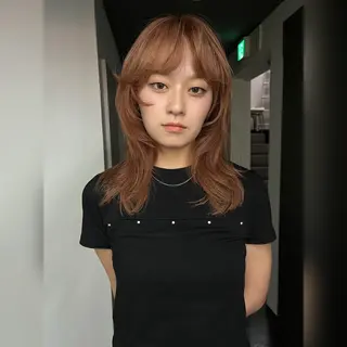 セミロング カラー ムード造るハイトーン ケアブリーチ/ユウキのヘアスタイル