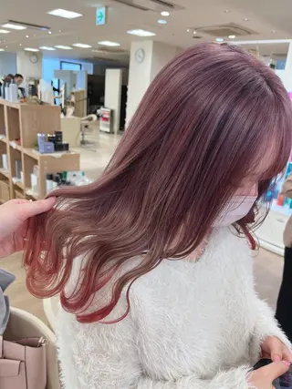 セミロング カラー 暖色/ブリーチカラー 🎀 M i k uのヘアスタイル