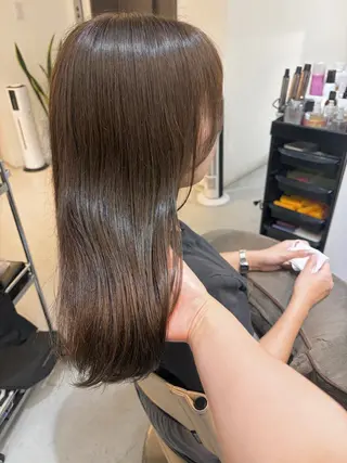 セミロング ✨色持ちの良い艶 カラー✨蟹江真世のヘアスタイル