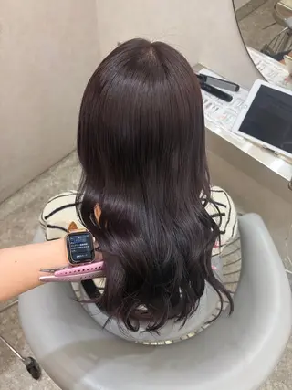 セミロング カラー Rio🎀ブリーチ なし透明感♡顔周り♡のヘアスタイル