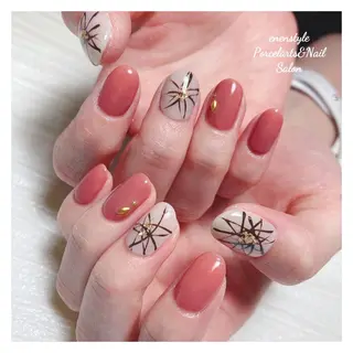 ミディアム ネイル 🐾enen style 🐾のネイルデザイン