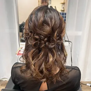 セミロング ヘアアレンジ ブリーチなしベージュ /ヘアセット/ミユのヘアスタイル