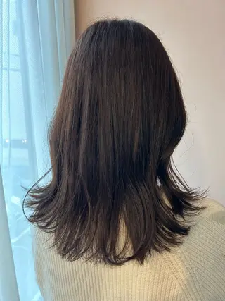 セミロング カラー hubhair レイヤー/透明感のヘアスタイル