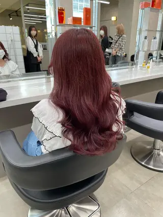 ミディアム カラー パーマ ヘアアレンジ メンズ キッズ ネイル マツエク・マツパ アイブロウ 🦋縮毛/韓国レイヤ ー/透明感カラー🦋のヘアスタイル