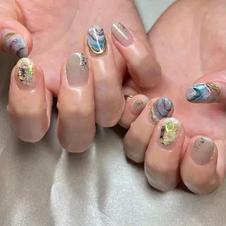 ショート カラー パーマ ヘアアレンジ メンズ キッズ ネイル マツエク・マツパ el. by Aoのネイルデザイン