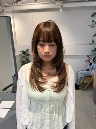 セミロング 100％可愛い顔周り 💓レイヤー/しずくのヘアスタイル