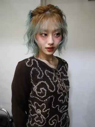 ミディアム カラー ヘアアレンジ ニュアンスカラー🧶 nanacoのヘアスタイル