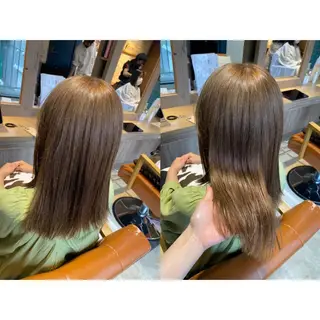 カラー 🩵盛れる顔周り/ 艶カラーemi🩵のヘアスタイル