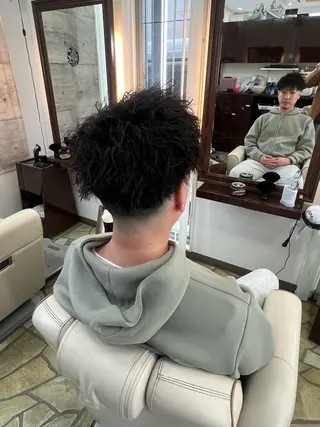 パーマ メンズ 👑曲がる縮毛矯正 番長Shoki/生駒のヘアスタイル