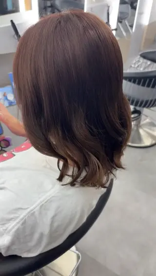 ミディアム 縮毛矯正/カラ ー/艶髪🌻ひな🌻のヘアスタイル