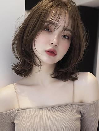 ミディアム 艶カラー/レイヤー Nanami🎀のヘアスタイル