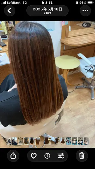 ロング 高畑駅×縮毛矯正 縮毛矯正×湯浅貴子のヘアスタイル