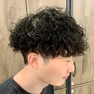 ショート カラー パーマ ヘアアレンジ メンズ キッズ M字・前髪割れ 改善メンズ特化/栢沼のヘアスタイル