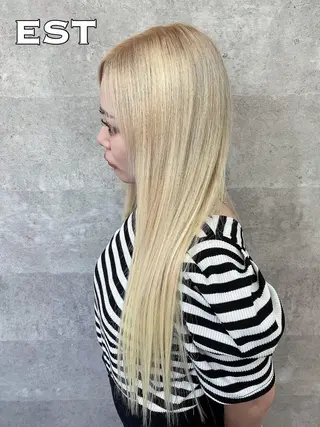 ロング ヘアアレンジ カラー エクステ MORI エクステMARIKAのヘアスタイル