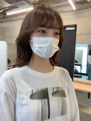 ミディアム カラー 透明感カラー✂︎ /縮毛矯正/YUKAのヘアスタイル