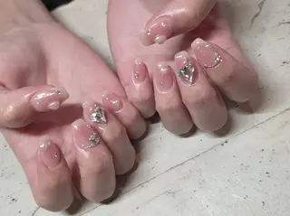 ネイル 韓国/ワンホン/長さ 出しつけ放題🎀のネイルデザイン