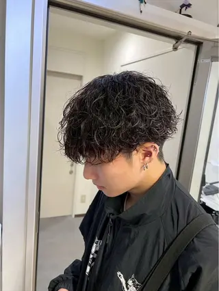 ミディアム パーマ メンズ 横浜メンズパーマ🌀 あずのヘアスタイル