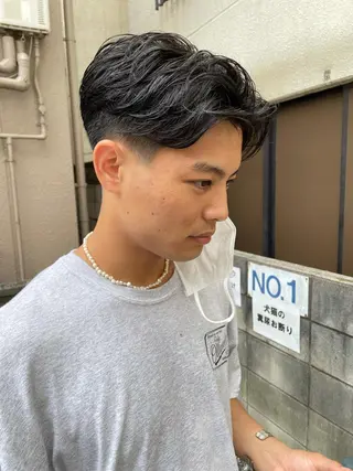 メンズ スパイキーパーマ 柏NO1 藤本葉のヘアスタイル