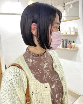 ショート カラー パーマ 髪質改善 縮毛矯正/ レイヤー/銀座/本木のヘアスタイル