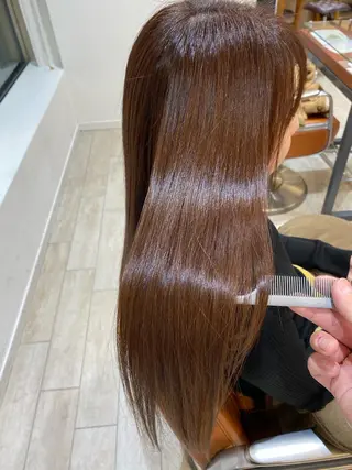 ロング 美髪矯正透明感カラー 江川 和輝のヘアスタイル