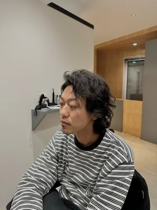 ミディアム パーマ メンズ 🔥メンズ特化 /パーマ&カット🌀のヘアスタイル